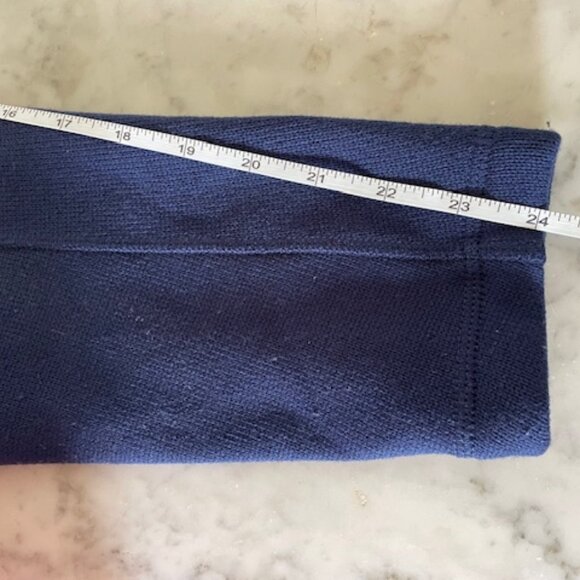LANDS' END SPORT Tunic Sweatshirt Funnel Collar Fleece Lined Navy Medium - Picture 12 of 16